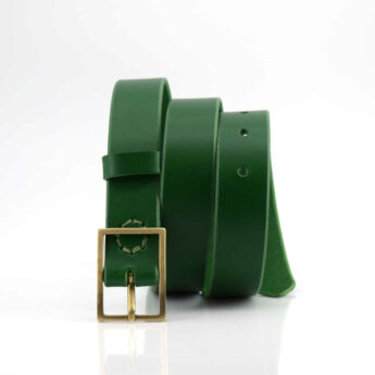 Ceinture fine en cuir vert sapin "Andy" - larg. 3 cm